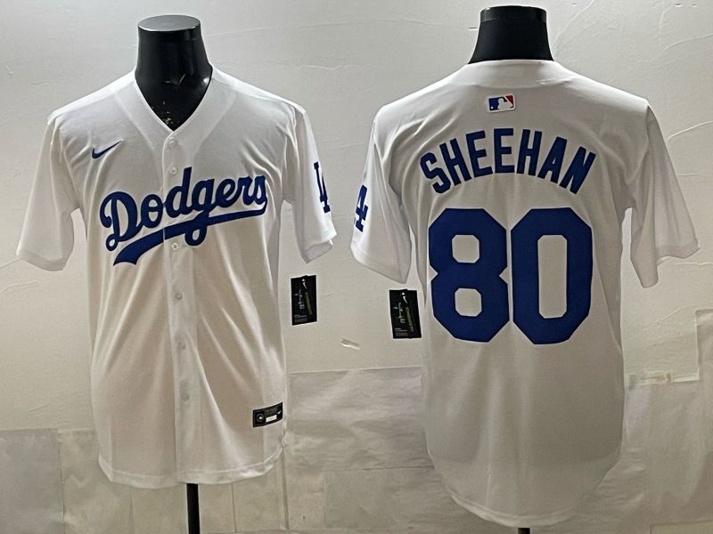 Men 2026 Nike Los Angeles Dodgers #80 Sheehan White Game MLB Jersey 03